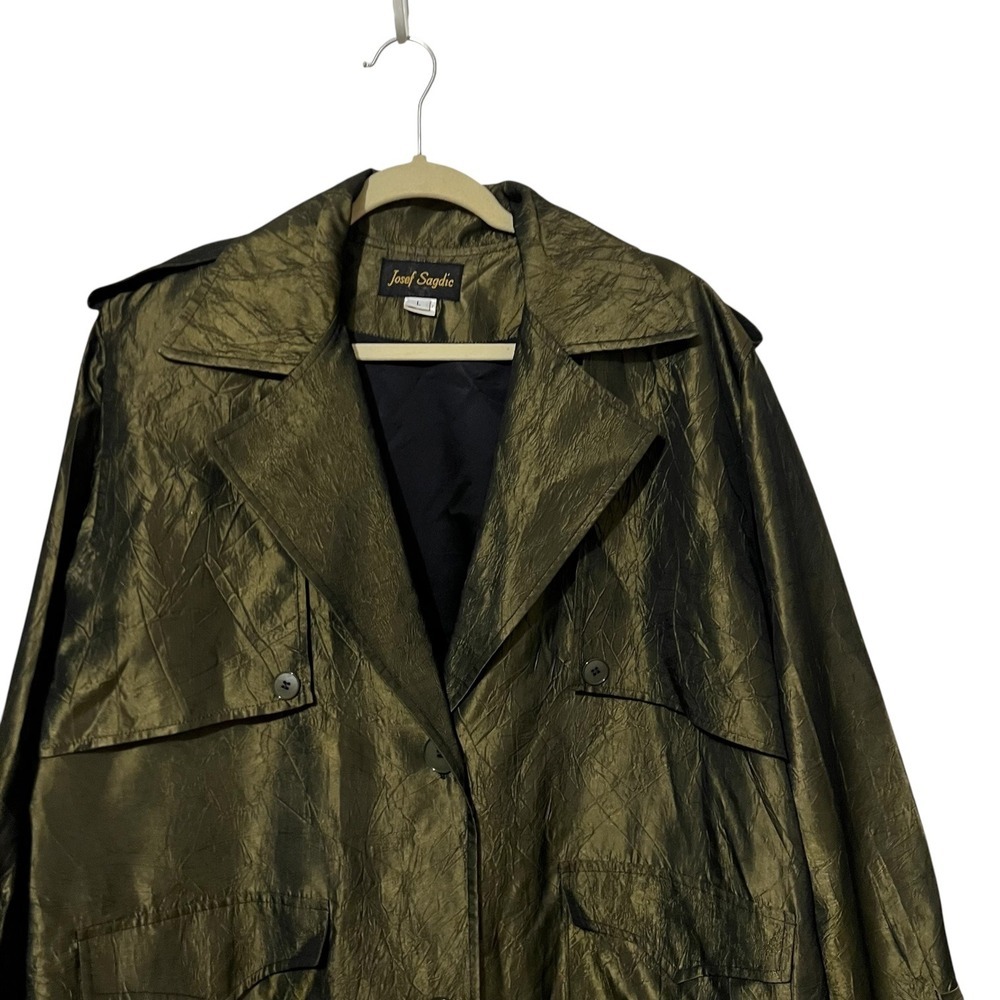 Vintage Josef Sagdic Jacket Size Large Trench Coat - Picture 3 of 12
